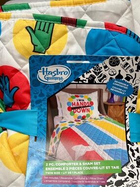 Hasbro “Twister” Twin Size Comforter & Sham Set - NEW